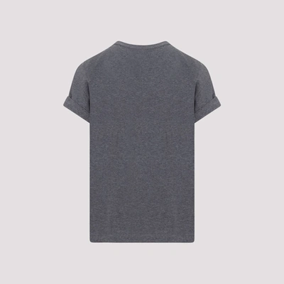 Shop Brunello Cucinelli Cotton T-shirt Tops In Grey