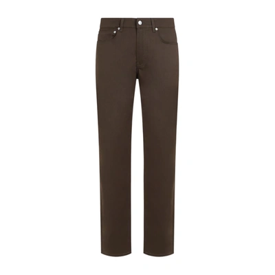 Shop Dunhill 5 Pocket Cotton Pants In Green