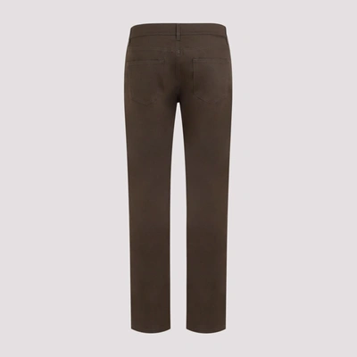 Shop Dunhill 5 Pocket Cotton Pants In Green