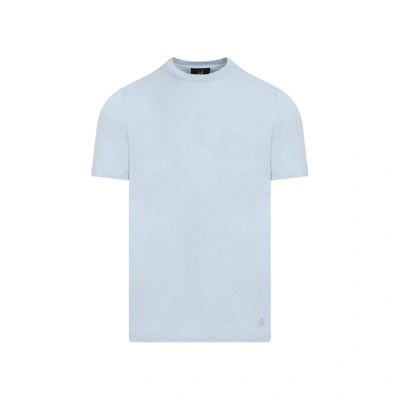 Shop Dunhill Ad Insignia Cotton T-shirt Tshirt In Blue