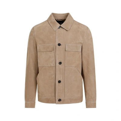 Shop Dunhill Suede Tailored Jacket In Brown