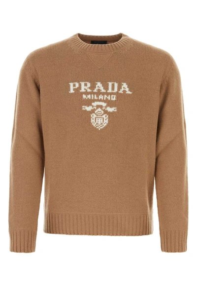Shop Prada Knitwear In Camel