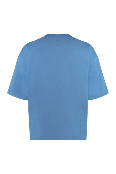 Shop Bottega Veneta Cotton Crew-neck T-shirt In Blue