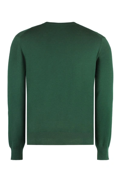 Shop Gucci Crew-neck Wool Sweater In Green