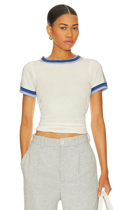 Shop Free People X We The Free Sporty Mix Tee In Nilla Cream