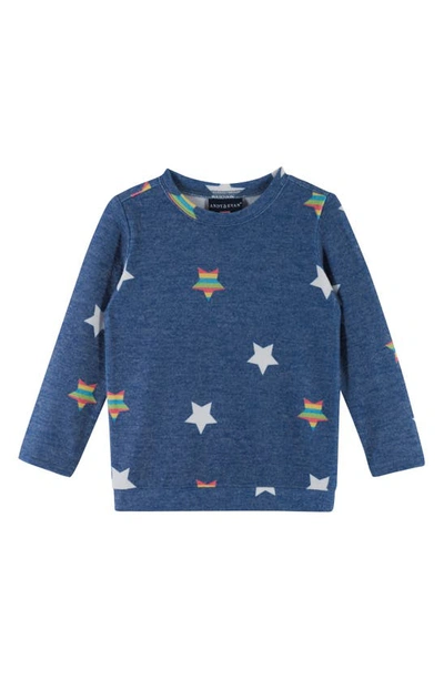 Shop Andy & Evan Kids' Hacci Knit Pullover Sweater & Joggers Set In Navy Stars