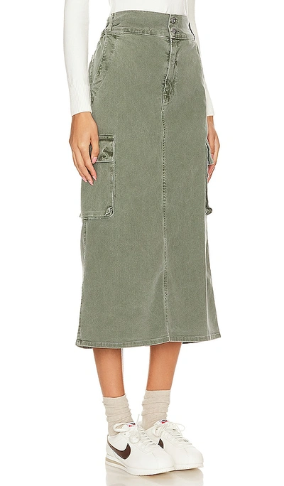 Shop Nsf Ivy Long Cargo Skirt In Pigment Dark Sage