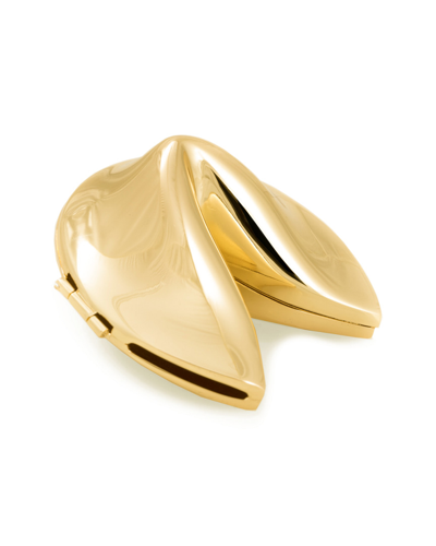 Bey-berk Monogrammed Gold Plated Fortune Cookie Box
