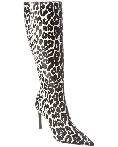 Shop Michael Kors Collection Tatjana Runway Haircalf Knee-high Boot In Black