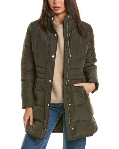 Shop Cole Haan Signature Quilted Coat In Green