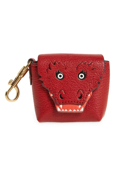 Shop Anya Hindmarch Dragon Leather Airpods Case In Russett