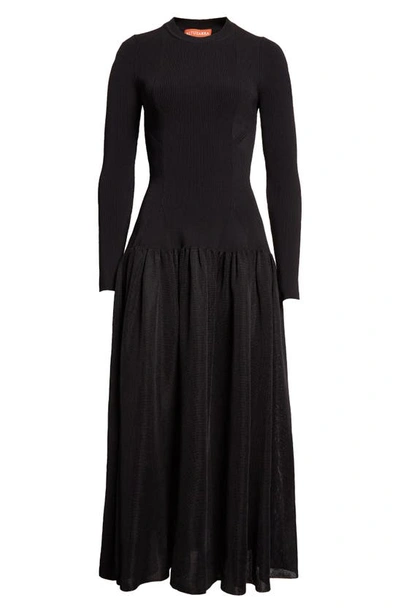 Shop Altuzarra Denning Long Sleeve Rib Sweater Dress In Black