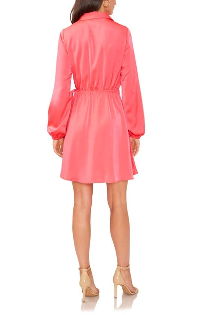 Shop Vince Camuto Wrap Front Long Sleeve Dress In Pink Allure
