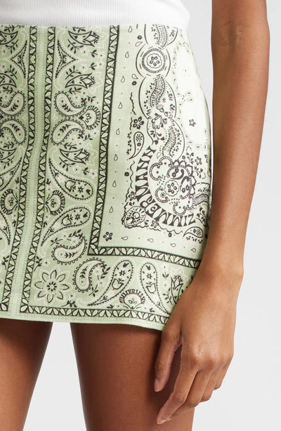 Shop Zimmermann Matchmaker Bandana Linen Miniskirt In Mint Bandana
