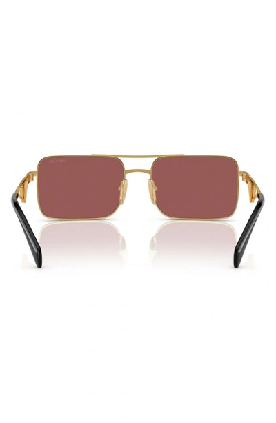 Shop Prada 56mm Rectangular Sunglasses In Gold