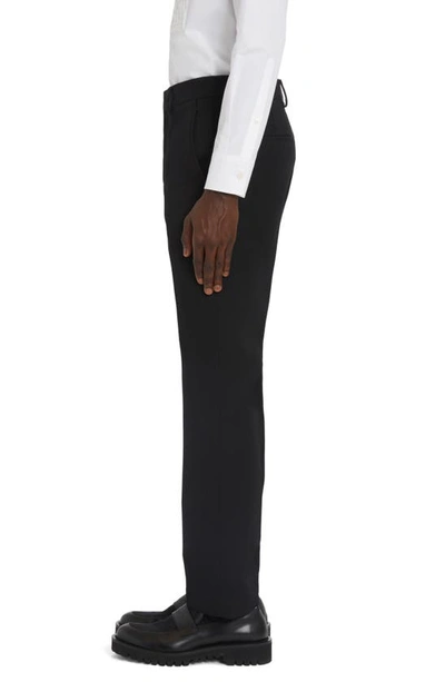 Shop Valentino Grisaille Slim Fit Virgin Wool Dress Pants In Nero