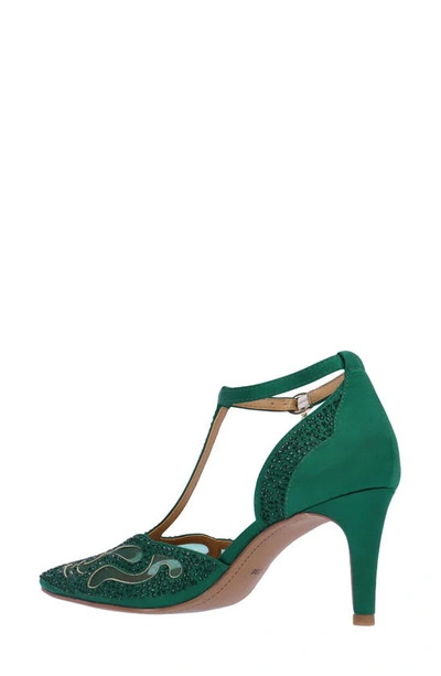 J. Reneé Lisha Rhinestone Pointed Toe Pump In Emerald
