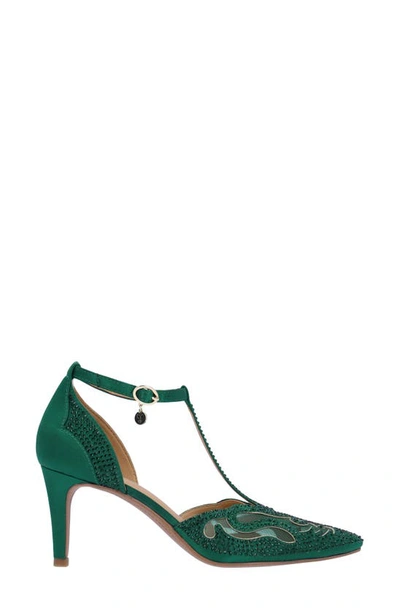 J. Reneé Lisha Rhinestone Pointed Toe Pump In Emerald