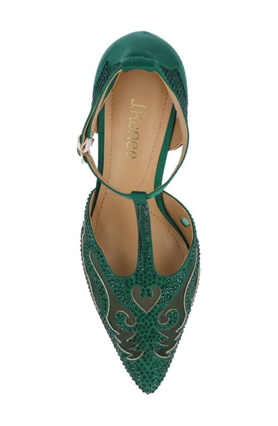 J. Reneé Lisha Rhinestone Pointed Toe Pump In Emerald