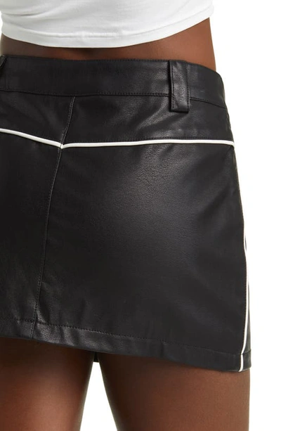Shop By.dyln Tobia Faux Leather Miniskirt In Black