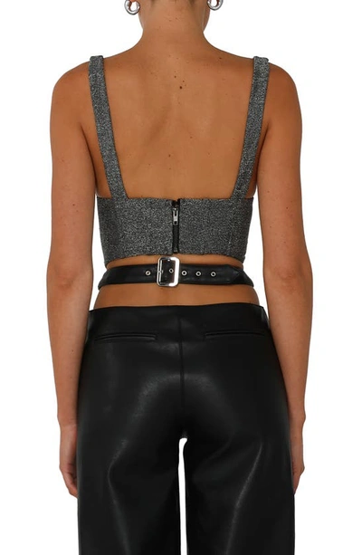 Shop By.dyln Lillian Corset Crop Top In Silver