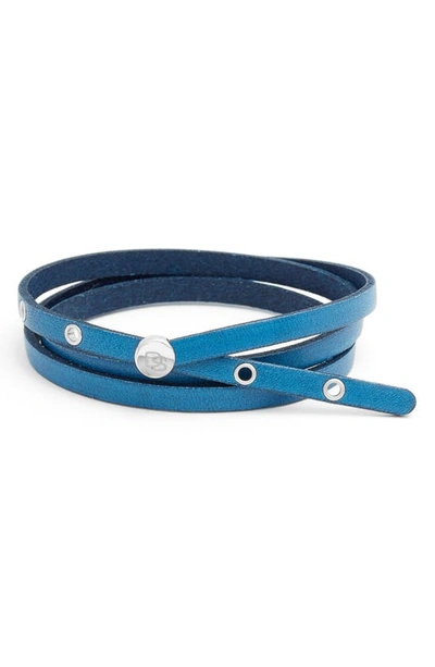 Shop Degs & Sal Leather Wrap Bracelet In Blue