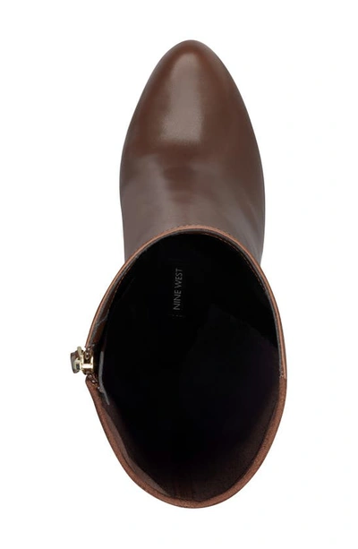 Nine West Quizme Knee High Boot In Brown Leather
