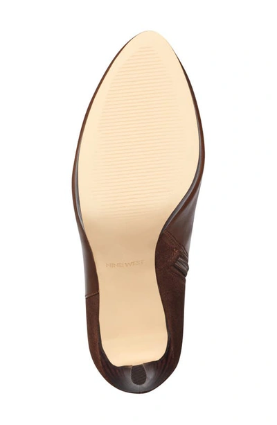 Nine West Quizme Knee High Boot In Brown Leather