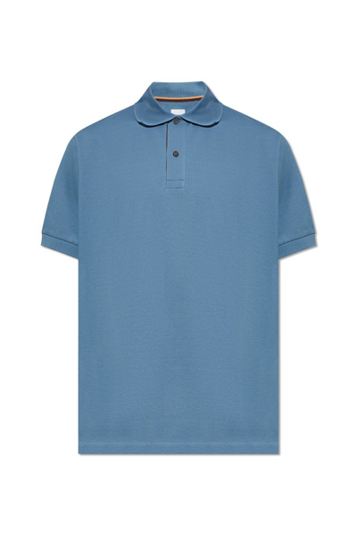 Shop Paul Smith Cotton Polo Shirt In Blue