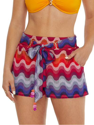 Shop Trina Turk Women's Portofino Stripe Tie-waist Shorts In Neutral