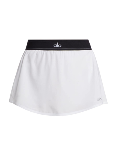 Shop Alo Yoga Women's Match Point Tennis Skirt In White