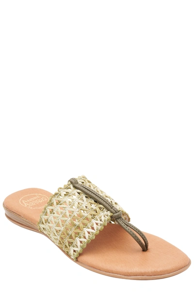 Shop Andre Assous Nice Woven Khaki Featherweight Sandal In Grey