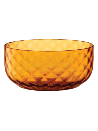 Shop Lsa Dapple Glass Bowl In Sun Amber