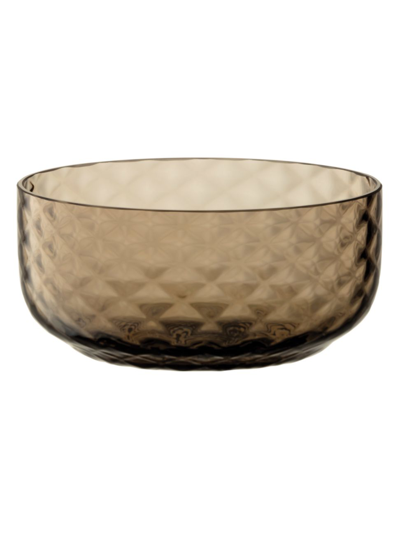 Shop Lsa Dapple Glass Bowl In Earth Brown