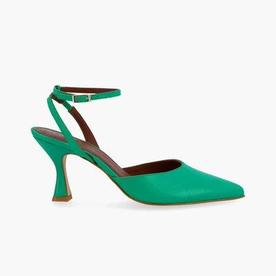 Shop Alohas Cinderella Shiny Green Leather Pumps In Multi
