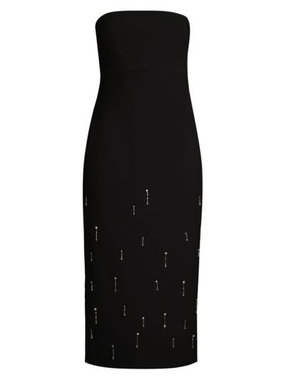 Shop Likely Women's Benny Strapless Beaded Midi-dress In Black