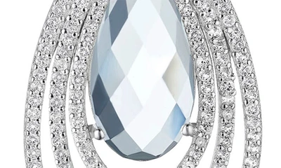 Shop House Of Frosted 14k White Gold Plated Sterling Silver Blue Topaz & White Topaz Teardrop Earrings