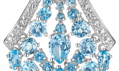 Shop House Of Frosted Blue & White Topaz Drop Earrings In Silver/ Topaz