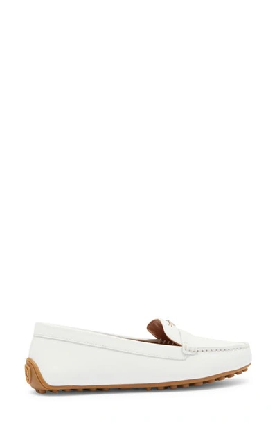 Shop Kate Spade Deck Leather Moc Loafer In Optic White