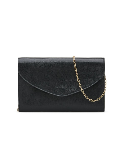 Shop Il Bisonte Women's Bigallo Leather Crossbody Wallet In Nero