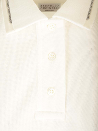 Shop Brunello Cucinelli Polo Shirt In White