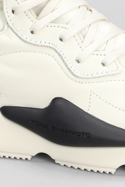 Shop Y-3 Kaiwa Sneakers In Beige Leather