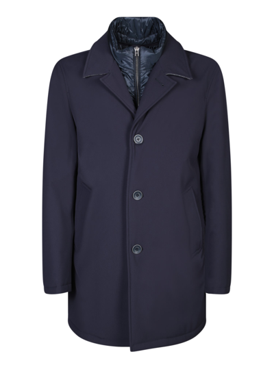 Shop Herno Double-layer Blue Coat