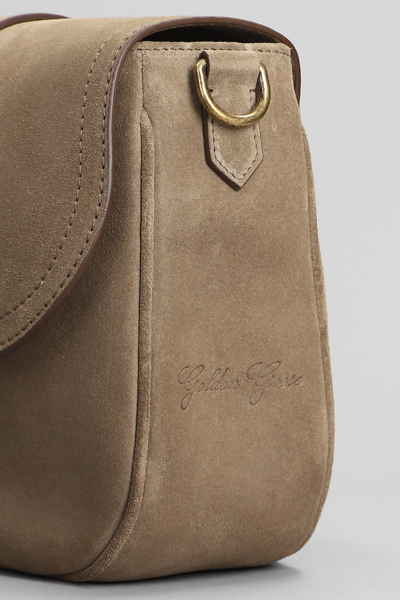 Shop Golden Goose Sally Shoulder Bag In Taupe Suede