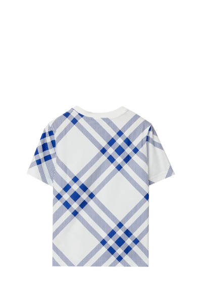 Shop Burberry T-shirt With Check Print In White