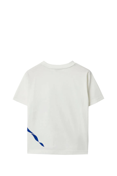 Shop Burberry Cotton T-shirt With Ekd In White