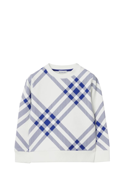 Shop Burberry Checked Cotton Sweatshirt In Multicolor