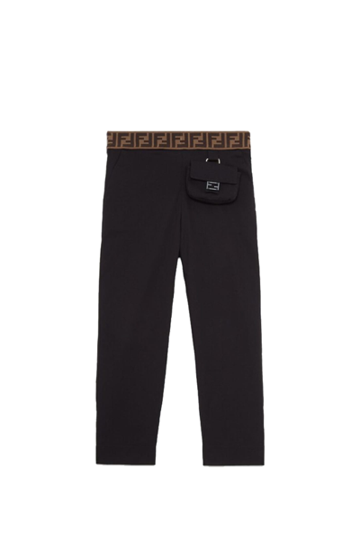 Shop Fendi Junior Trousers In Back