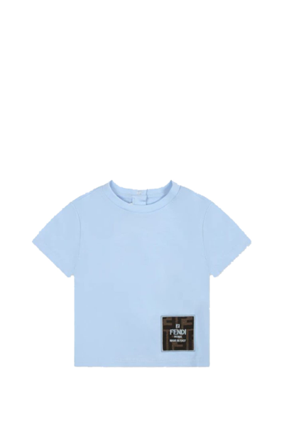 Shop Fendi Baby T-shirt In Light Blue
