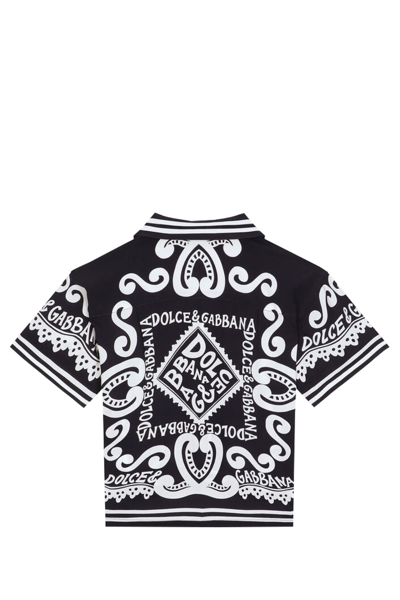Shop Dolce & Gabbana Javanese Shirt With Marine Print In Multicolor